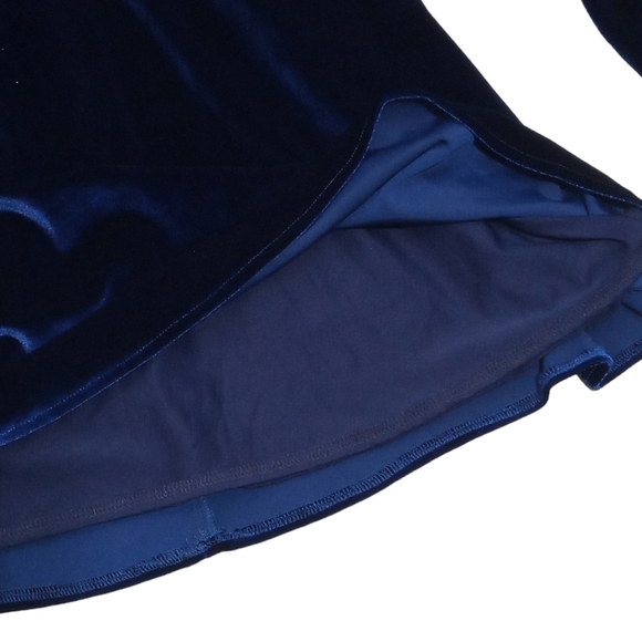 Tularosa Ryland Royal Blue Velvet Long Sleeve Deep V-Neck Empire Waist  Xsmall - Picture 10 of 13